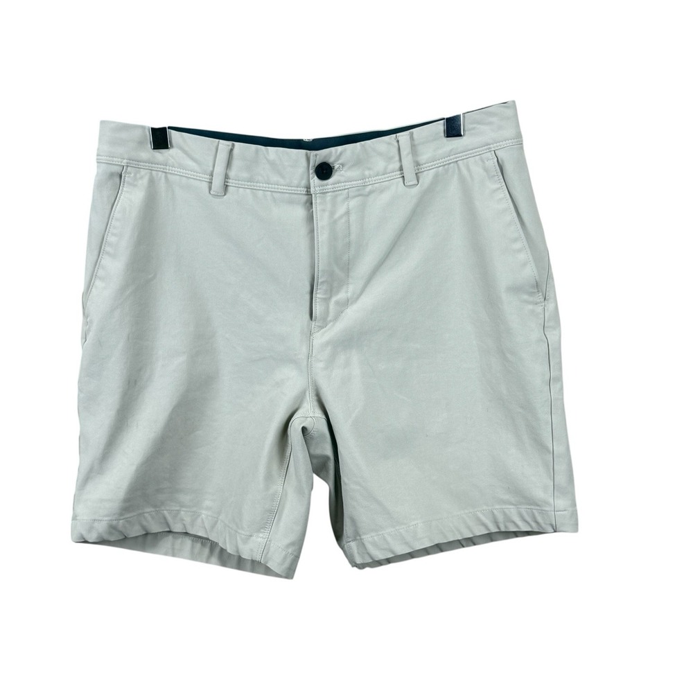 Vrst Mens Chino Flat Front Performance Golf Casual Shorts Khaki Size 34
